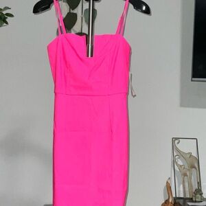 Tobi Strapless Neon Pink Dress